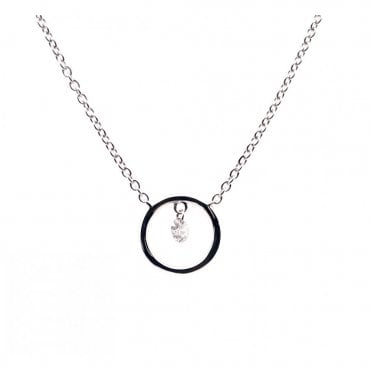 18ct Dancing Diamond Circle Pendant