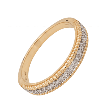 18ct Diamond Beaded Edged Band