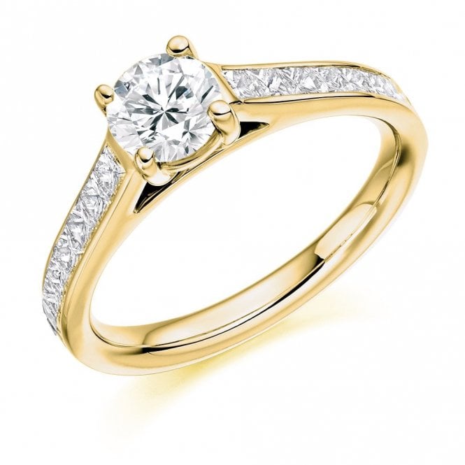 Raphael 18ct Solitaire Stone Shoulders Ring