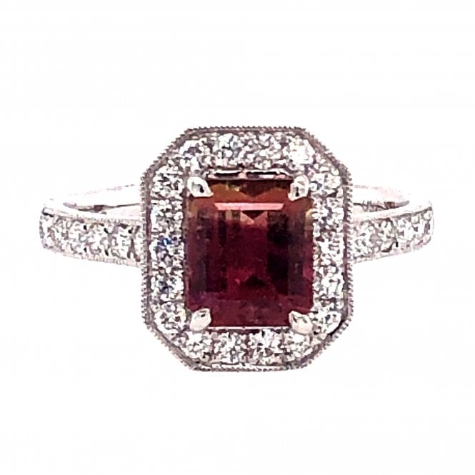 Gerry Browne Gold 18ct Watermelon Tourmaline Diamond Ring