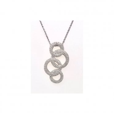 18ct White Gold Diamond Circles Pendant
