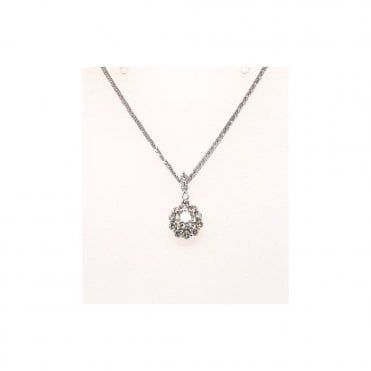 18ct White Gold Diamond Flower Pendant