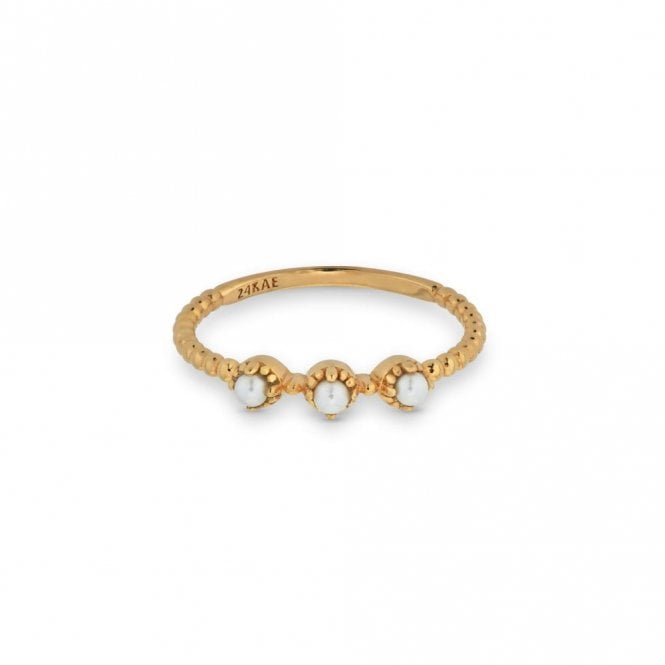 24Kae  3 Mini Pearl Ring
