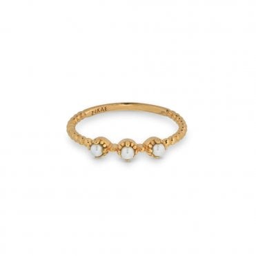 24KAE 3 Mini Pearl Ring