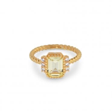 24KAE Lemon Rope Ring