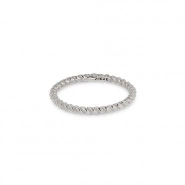 24KAE Silver Twist Band