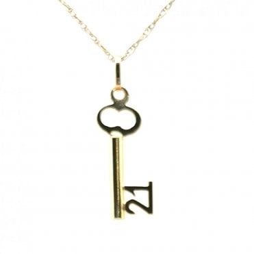 9ct 21st Key Pendant