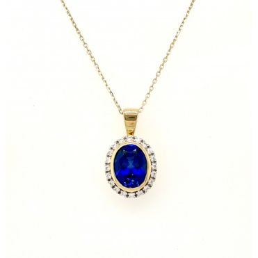 9ct Blue Stone Pendant