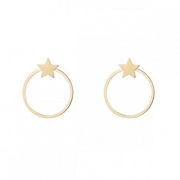 9ct Circle Star Earrings