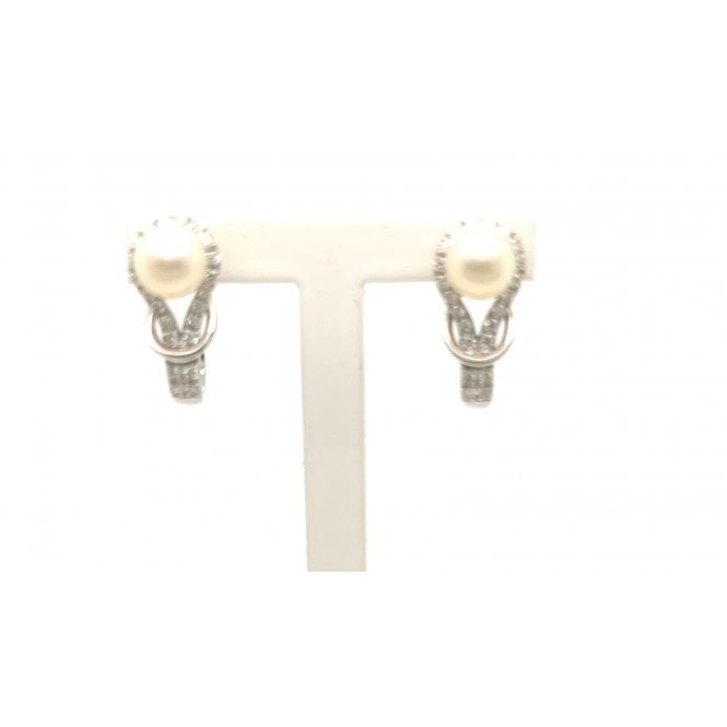 Gerry Browne Gold 9ct Diamond & Cultured Pearl Earrings