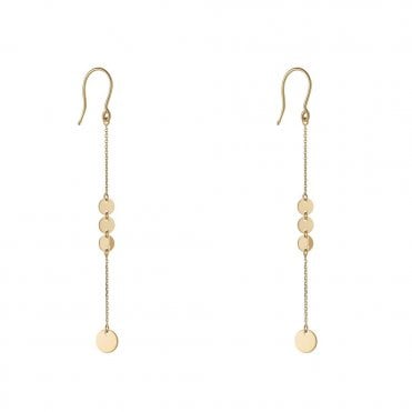 9ct Drop Disc Earrings