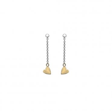 9ct Drop Heart Earrings