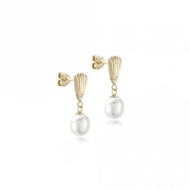 Gerry Browne Gold 9ct Drop Pearl Earrings