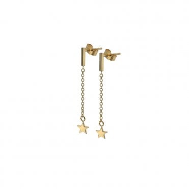9ct Drop Star Earrings
