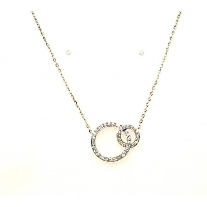 Gerry Browne Gold 9ct Gold & Diamond Two Circle Pendant