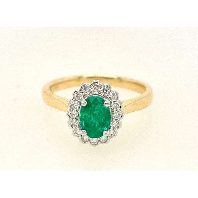 Gerry Browne Gold 9ct Gold Emerald & Diamond Ring