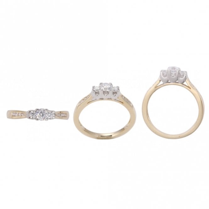 Gerry Browne Gold 9ct Gold Three Stone Ring