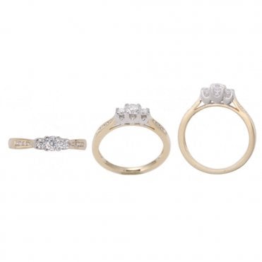 9ct Gold Three Stone Ring