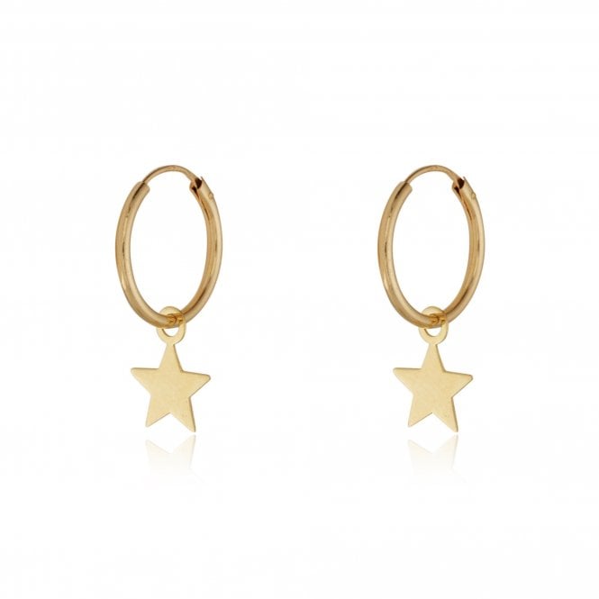 Gerry Browne Gold 9ct Hoop Star Drop Earrings