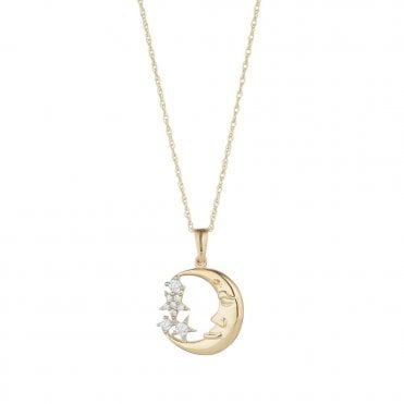 9ct Man In The Moon & Stars