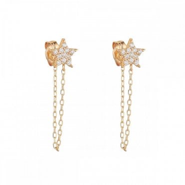 9ct Star Chain Earrings
