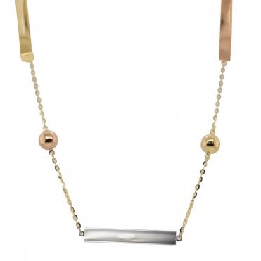 9ct Three Colour Gold Chain