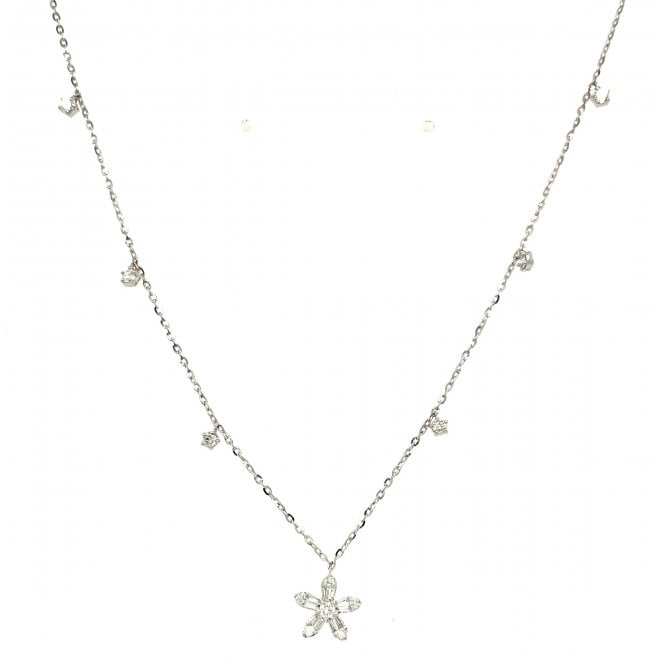 Gerry Browne Gold 9ct White Gold & Diamond Flower Pendant