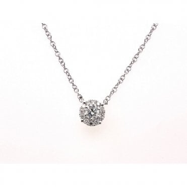9ct White Gold Diamond Pendant