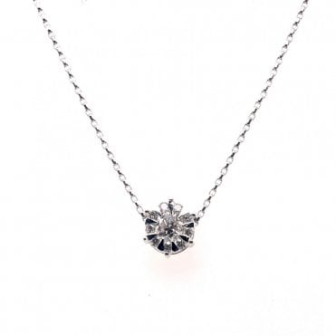 9ct White Gold & Diamond Pendant