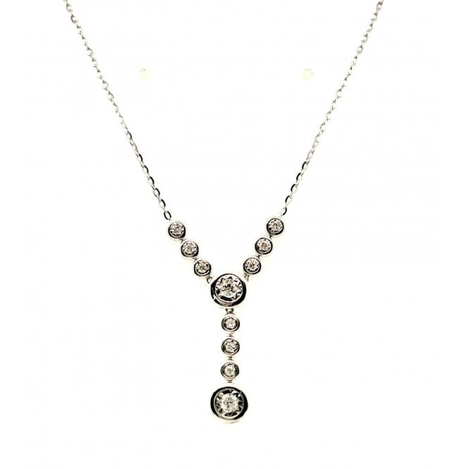 Gerry Browne Gold 9ct White Gold & Diamond Y Pendant