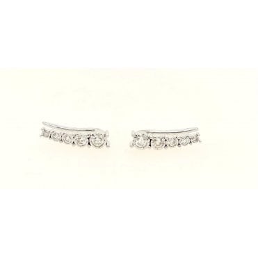 9ct White Gold Graduated Diamond Earrings