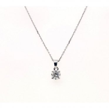 9ct White Gold Solitaire Pendant