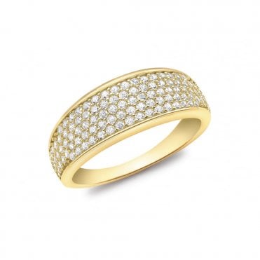 9ct Yellow Gold Pave Ring