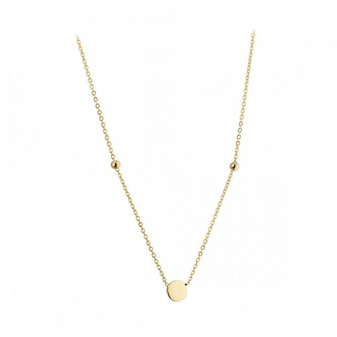 Gerry Browne Gold 9ct Yellow Gold Plain Circle Pendant with 2 small ball detail to either side