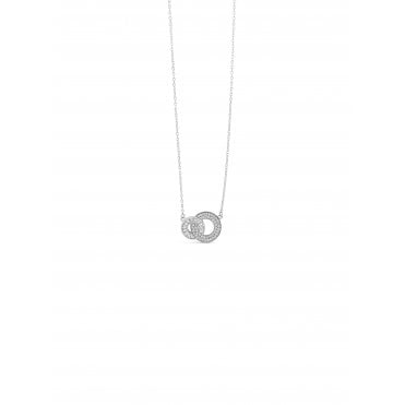 Cz Interlocking Circle Pendant