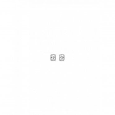 Absolute Silver Emerald Cut Earrings