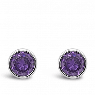 Absolute Silver February Birthstone Earrings