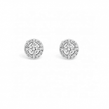 Absolute Silver Halo Cluster Earrings