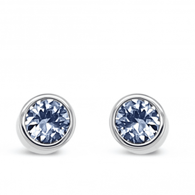 Absolute Silver  March Birthstone Earrings