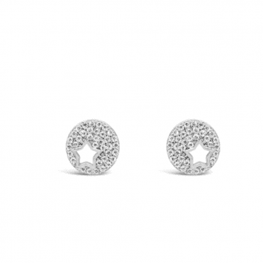 Absolute Silver Stone Set Star Earrings
