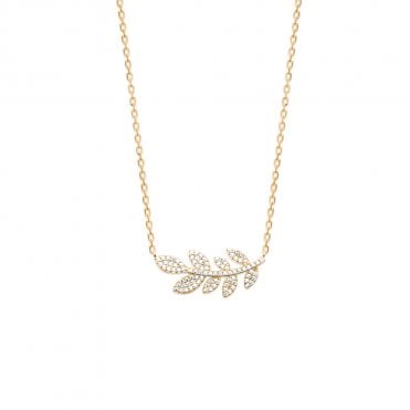 Amelie Pave Leaf Pendant