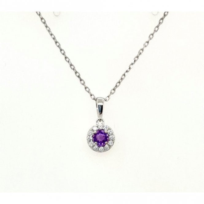 PURE Silver Amethyst Stone Set Pendant