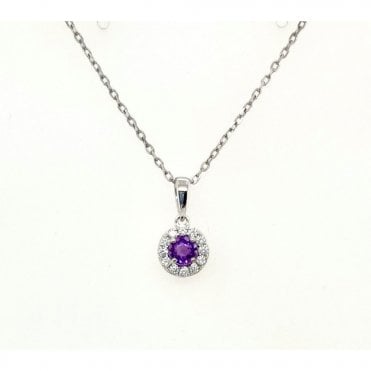 Amethyst Stone Set Pendant