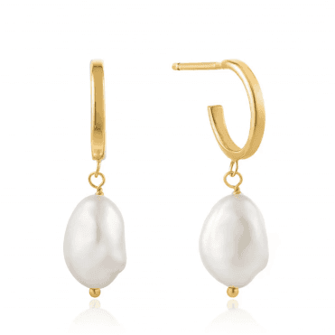 Ania Haie Gold Pearl Mini Hoop Earrings