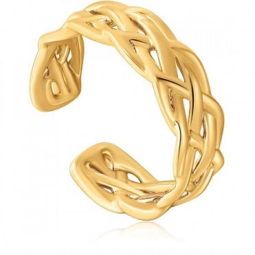 Ania Haie Gold Rope Wide Adjustable Ring