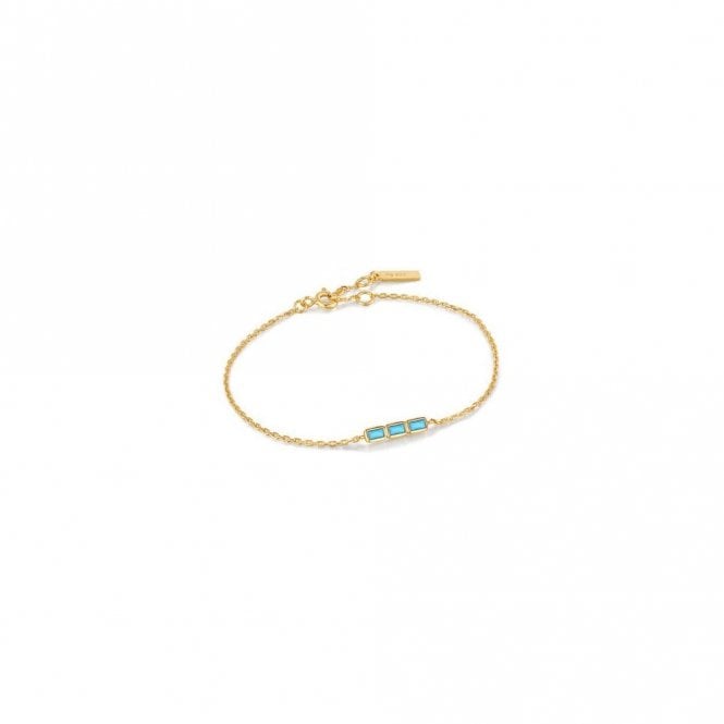 Ania Haie  Gold Turquoise Bar Bracelet
