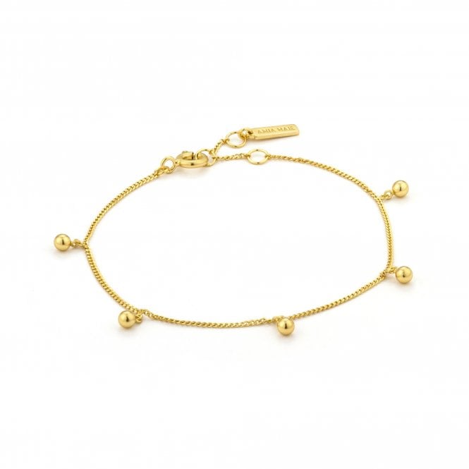 Ania Haie  Orbit Bracelet Sterling Silver Gold Plated Drop Ball