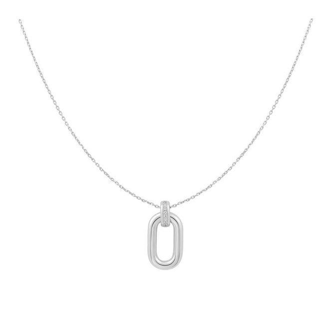 Ania Haie Silver Oval Hoop Pendant Necklace