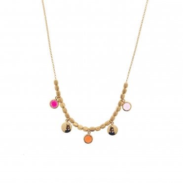 Coloured Stone Charm Necklace