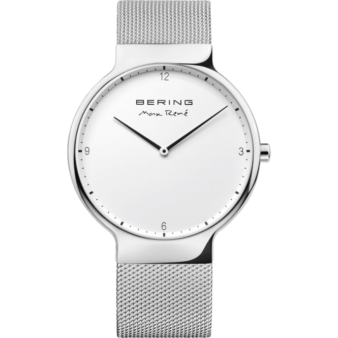 Bering  Gents Max Rene Stainless Steel White Dial  Mesh Strap Watch